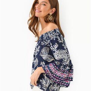 LILLY PULITZER
Kaori Off-The-Shoulder Top - Low Tide Navy
Coastal Top